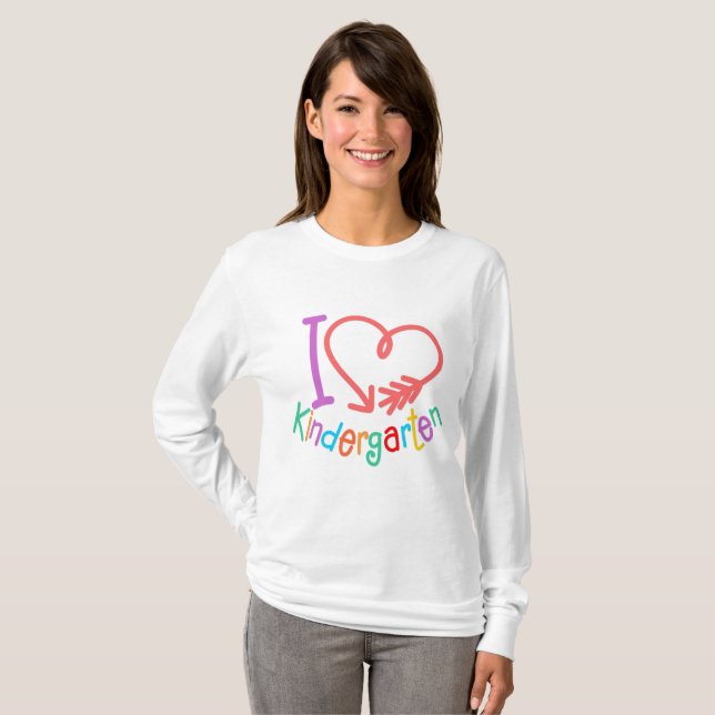 T-shirt I Love Kindergarten Design (Devant entier)