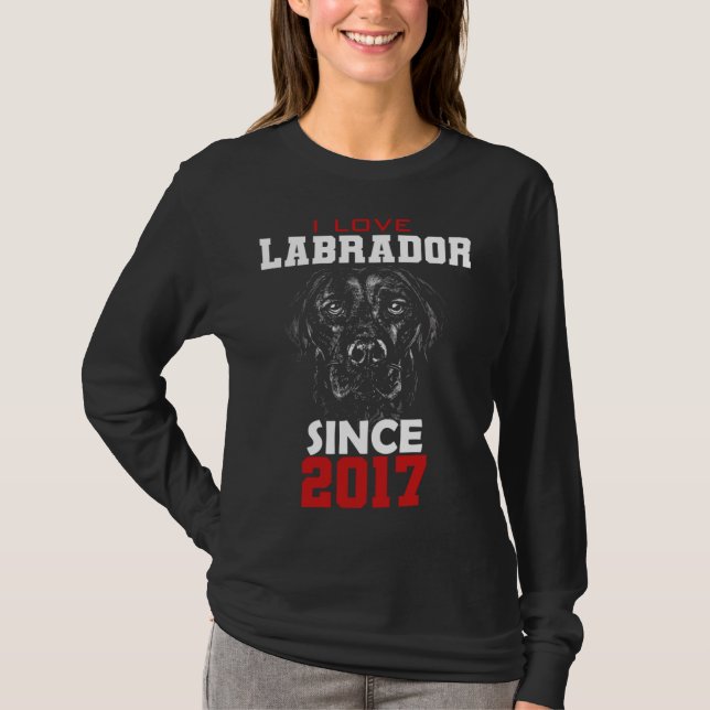 T-shirt I love labrador since 2017 (Devant)