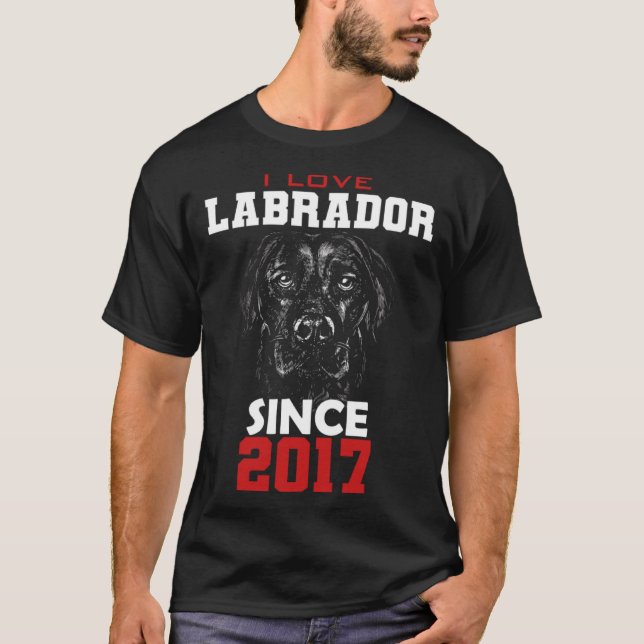 T-shirt I love labrador since 2017 (Devant)