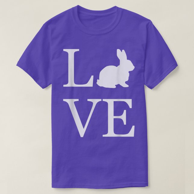 T-shirt I Love Lapin Lapin Silhouette Amoureux des animaux (Design devant)