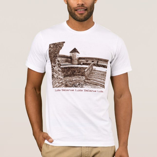 T-shirt I Love Lida Belarus Architecture Castle Sketch (Devant)