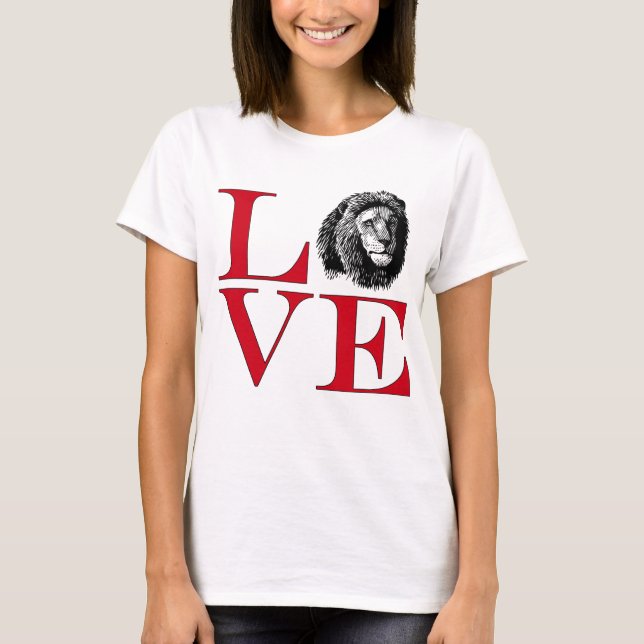 T-shirt I Love Lions - Tee de couleur claire (Devant)