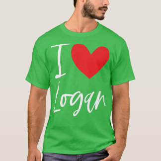T-shirt I Love Logan Nom Personnalisé Garçon Homme BFF Ami