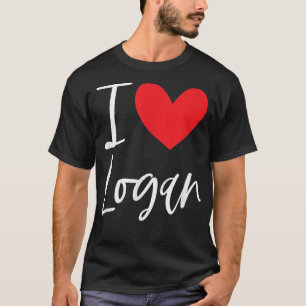 T-shirt I Love Logan Nom Personnalisé Garçon Homme BFF Ami
