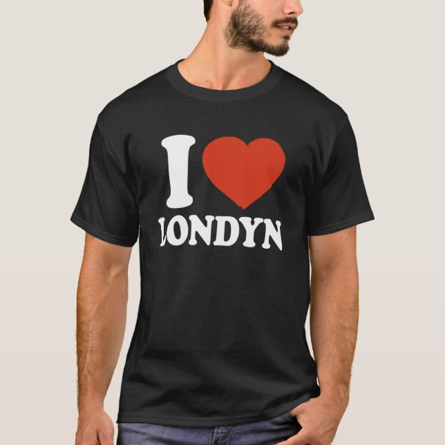 T-shirt I Love Londyn, I Heart Londyn, Red Heart Valentine (Devant)