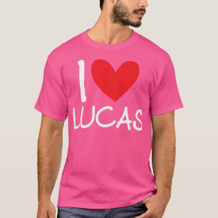 T-shirt I Love Lucas Nom Personalized Men Guy BFF Friend 