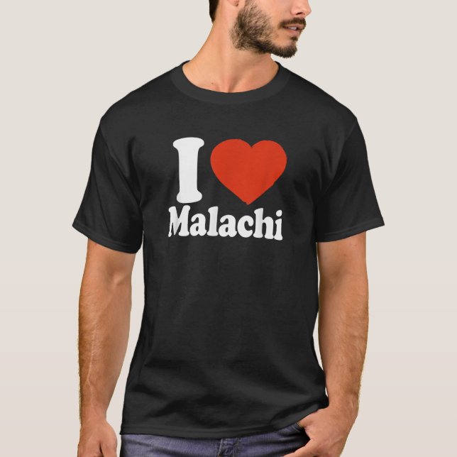 T-shirt I Love Malachi I Heart Malachi Red Heart Valentine (Devant)