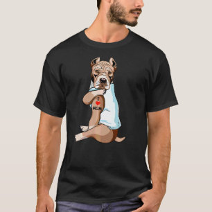 T-shirt I Love Maman Tattoo American Pit Bull Maman Chien 