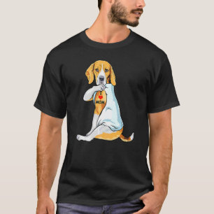 T-shirt I Love Maman Tattoo Beagle Maman Chien Femmes