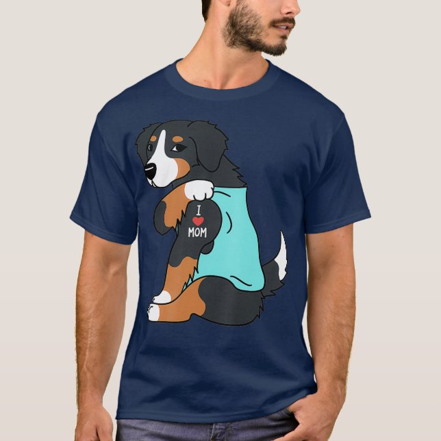 T-shirt I Love Maman Tattoo Bernese Mountain Dog Funny Day (Devant)