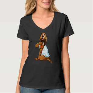 T-shirt I Love Maman Tattoo Bloodhound Maman Chien Femmes