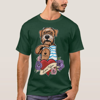 T-shirt I Love Maman Tattoo Design I SoftCoated Wheaten Te