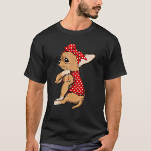 T-shirt I Love Maman Tattoo Funny Chihuahua Chien portant