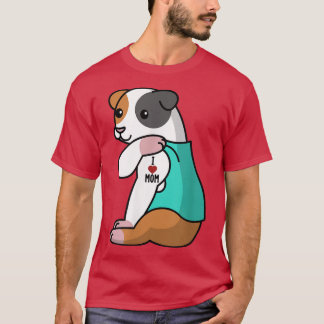 T-shirt I Love Maman Tattoo Guinée Cochon Mère Animal T-Sh