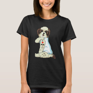 T-shirt I Love Maman Tattoo Lhasa Apso Maman Chien Femmes