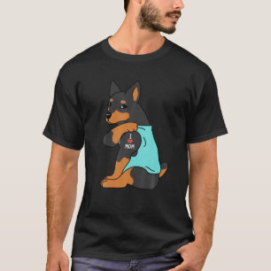 T-shirt I Love Maman Tattoo Miniature Pinscher Drôle Mère'