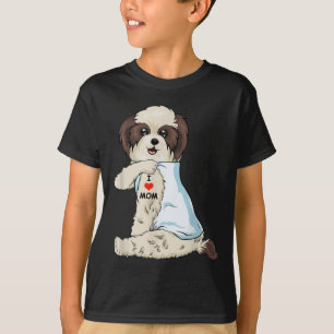 T-shirt I Love Maman Tattoo Shih Tzu Maman Amoureux des ch