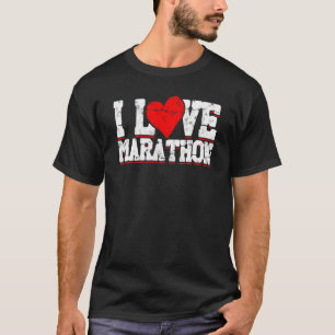 T-shirt I Love Marathon Sport Fun Run