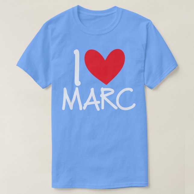 T-shirt I Love Marc Nom Hommes Personnalisés Guy BFF Ami H (Design devant)