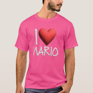 T-shirt I Love Mario Nom Hommes Personnalisés Guy BFF Ami