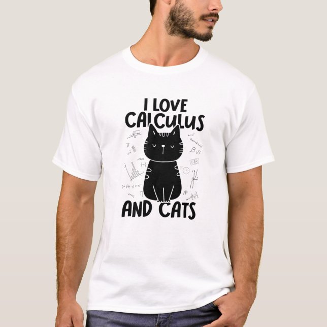 T-shirt I Love Math And Cats (Devant)