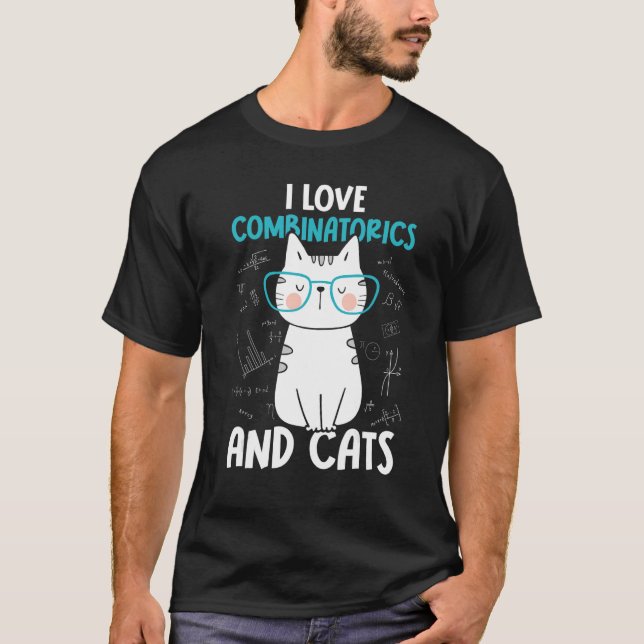 T-shirt I Love Math and Cats   Combinatorics 1 (Devant)
