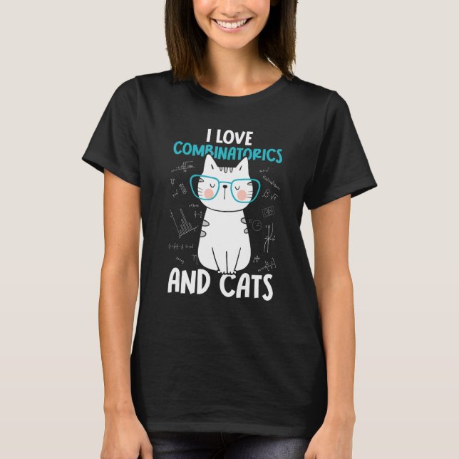 T-shirt I Love Math and Cats   Combinatorics 1 (Devant)