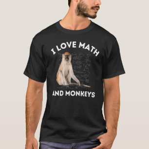 T-shirt I Love Math and Monkeys Monkey Lover Algebra Teach