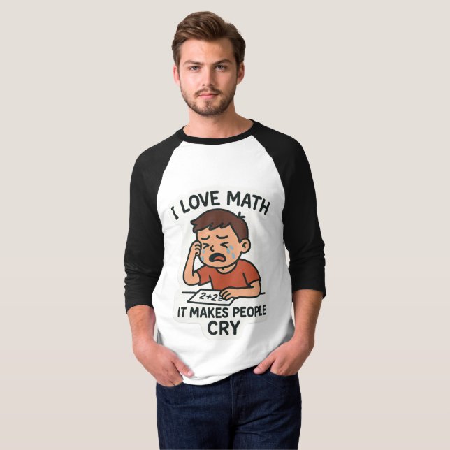 T-shirt I Love Math - Drôle Sticker Cartoon (Devant entier)