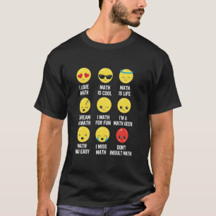 T-shirt I Love Math Emoji Emoticons, Enseignant Mathletes 