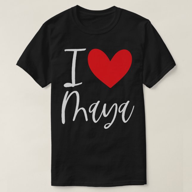 T-shirt I Love Maya Nom Femme Personnalisée Bff Frien (Design devant)