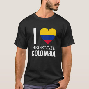 T-shirt I Love Medellin Colombia Drapeau Carte Colombian P