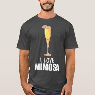 T-shirt I Love Mimosa Cocktail Champagne Citrus Juice