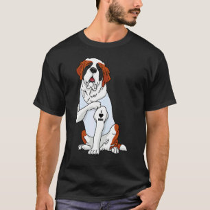 T-shirt I Love Mom Tattoo Bernhardiner Chien Fête des mère