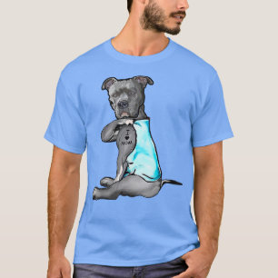 T-shirt I Love Mom Tattoo Pitbull Amoureux des chiens femm