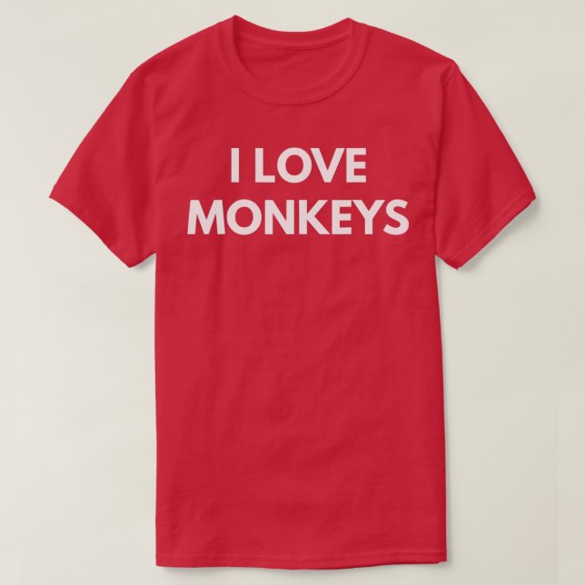 T-shirt I Love Monkeys - 1 (Design devant)