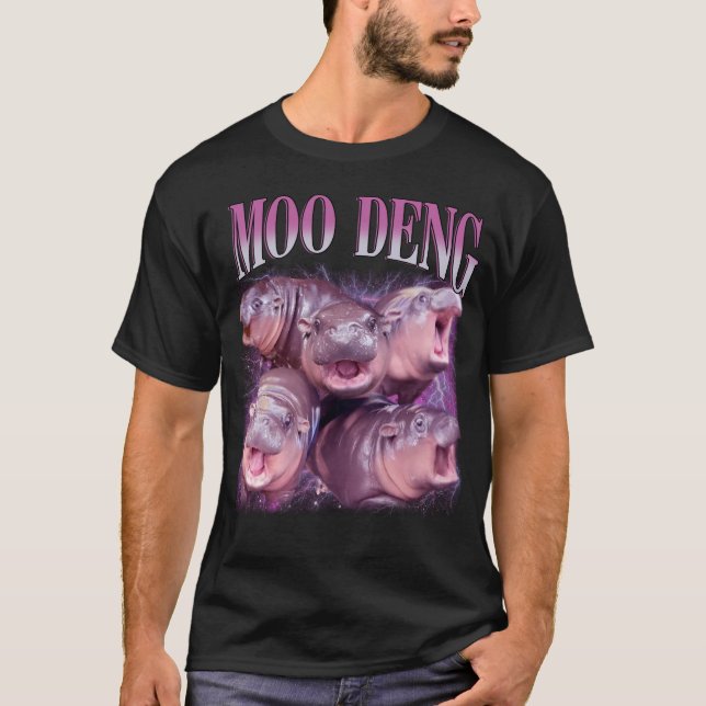 T-shirt I Love Moo Deng Bootleg Je t'aime Bouncy Pig (Devant)