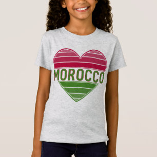 T-Shirt I Love Morocco, coeur marocain