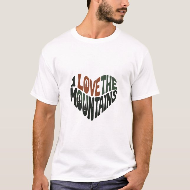 T-shirt I love mountains (Devant)