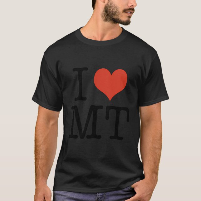 T-shirt I Love Mt Montana Usa American (Devant)