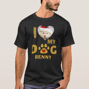 T-shirt I Love My Amoureux des chiens Heart Photo Personna