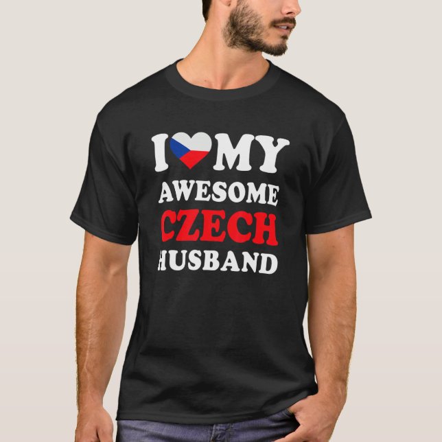 T-shirt I love My Awesome Czech Husband Funny (Devant)