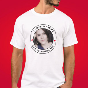 T-shirt I Love My Awesome Wife Photo Texte Coeur