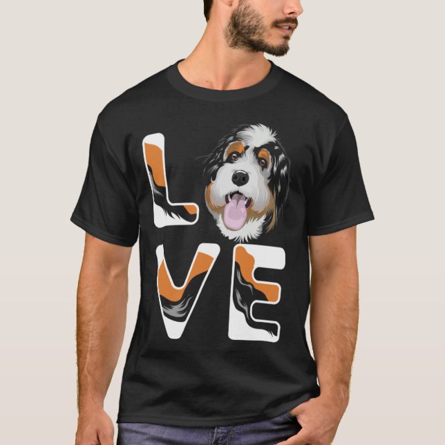 T-shirt I Love My Bernedoodle  Cute Bernedoodle (Devant)