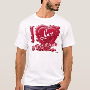 T-shirt I Love My Best Friends red - coeur