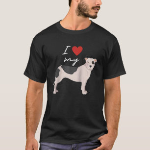T-shirt I Love My Black & White American Pit Bull Terrier