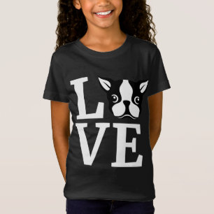 T-Shirt I Love My Bostie Cadeau pour Amoureux des chiens B