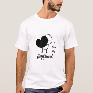 T-shirt I Love My BOYFRIEND - Personnalisé moderne