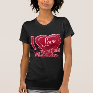 T-shirt I Love My Brothers rouge - coeur