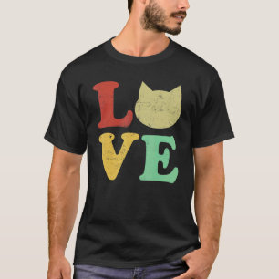 T-shirt I Love My Cat Kitten Art Vintage